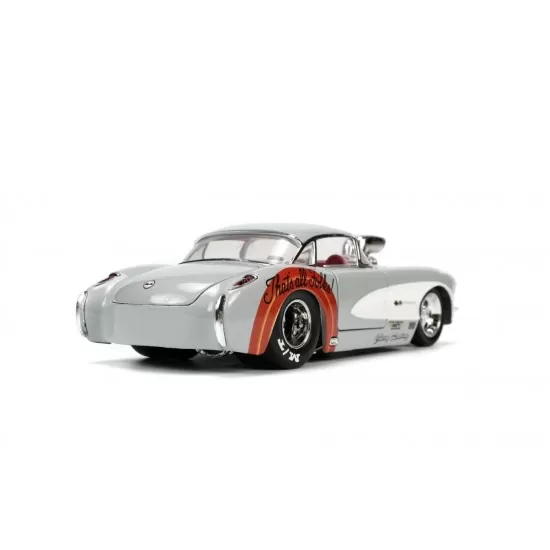 Masinuta metalica Bugs Bunny 1957 Chevrolet Corvette scara 1:24 Masinuta metalica Bugs Bunny 1957 Chevrolet Corvette scara 1:24