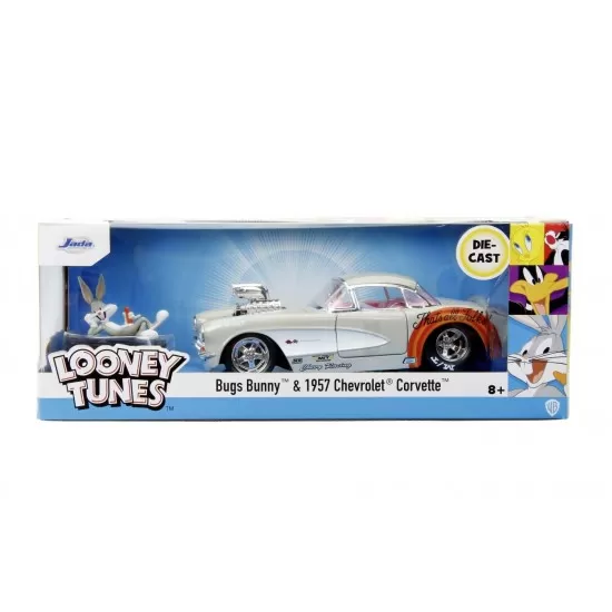 Masinuta metalica Bugs Bunny 1957 Chevrolet Corvette scara 1:24 Masinuta metalica Bugs Bunny 1957 Chevrolet Corvette scara 1:24