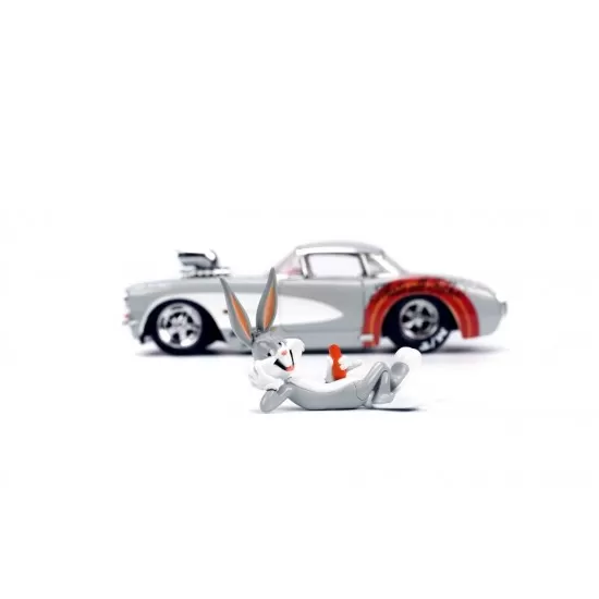 Masinuta metalica Bugs Bunny 1957 Chevrolet Corvette scara 1:24 Masinuta metalica Bugs Bunny 1957 Chevrolet Corvette scara 1:24