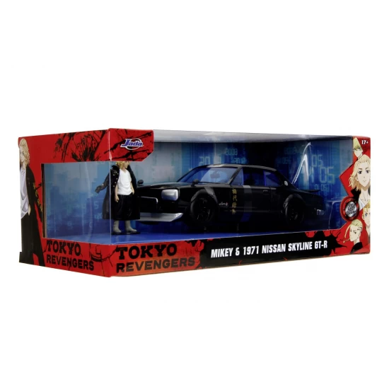Set Jada Tokyo Revengers figurina metalica 7 cm si masinuta Nissan Skyline GTR scara 1:24 Set Jada Tokyo Revengers figurina metalica 7 cm si masinuta Nissan Skyline GTR scara 1:24