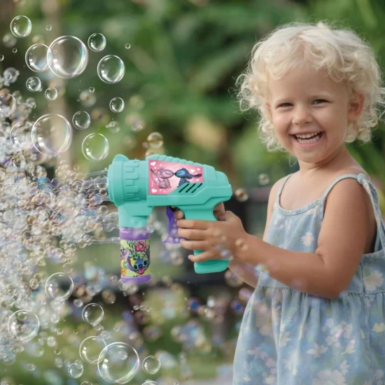 Jucarie pistol pentru baloane de sapun cu 50 ml solutie Disney Stitch