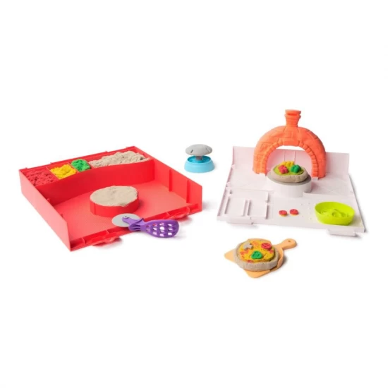 Set creativ Kinetic Sand - Atelier pizza cu nisip kinetic 453 g