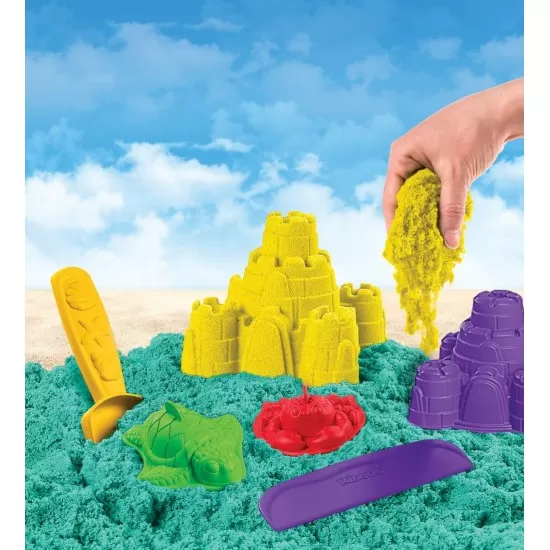 Set de joaca marin cu nisip kinetic si forme Set de joaca marin cu nisip kinetic si forme