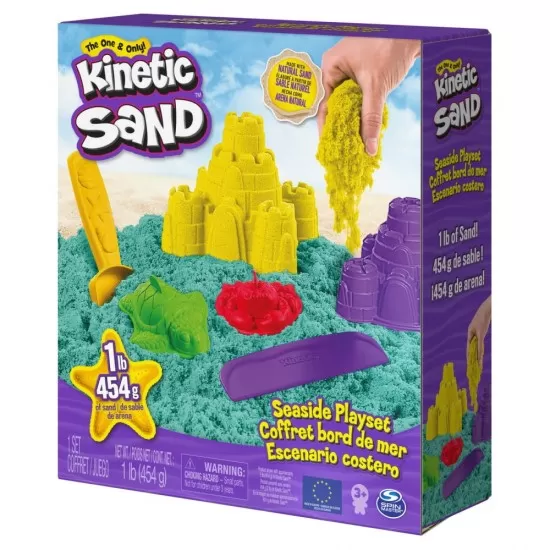 Set de joaca marin cu nisip kinetic si forme Set de joaca marin cu nisip kinetic si forme