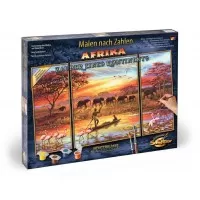 Set 3 tablouri pictura pe numere Schipper - Africa, un continent magic