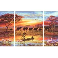 Set 3 tablouri pictura pe numere Schipper - Africa, un continent magic
