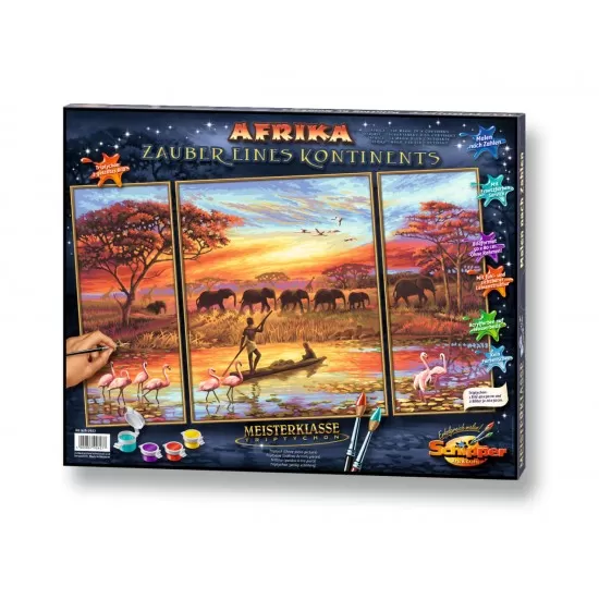 Set 3 tablouri pictura pe numere Schipper - Africa, un continent magic Set 3 tablouri pictura pe numere Schipper - Africa, un continent magic