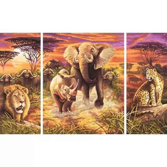 Kit 3 tablouri pictura pe numere Schipper - Cei 5 eroi ai Africii Kit 3 tablouri pictura pe numere Schipper - Cei 5 eroi ai Africii