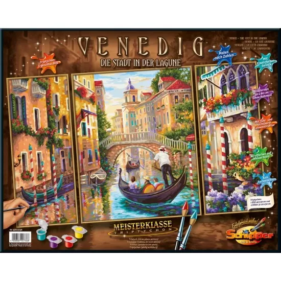 Kit 3 tablouri pictura pe numere Schipper - In Venetia pe canale Kit 3 tablouri pictura pe numere Schipper - In Venetia pe canale