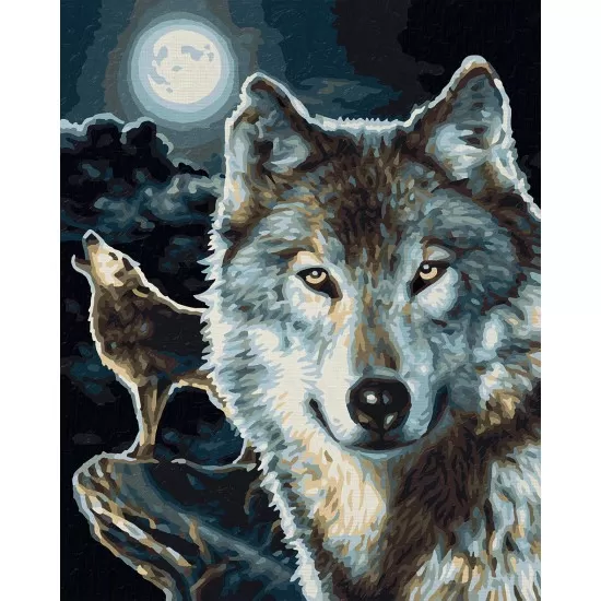 Kit pictura pe numere Schipper - Lupi si luna plina Kit pictura pe numere Schipper - Lupi si luna plina