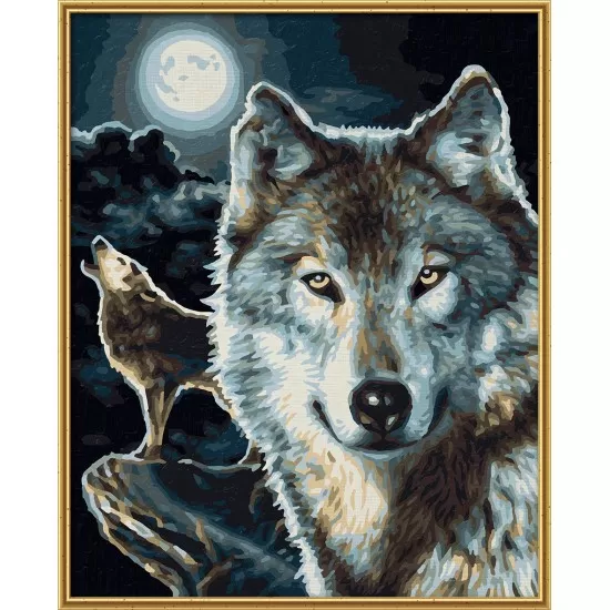 Kit pictura pe numere Schipper - Lupi si luna plina Kit pictura pe numere Schipper - Lupi si luna plina