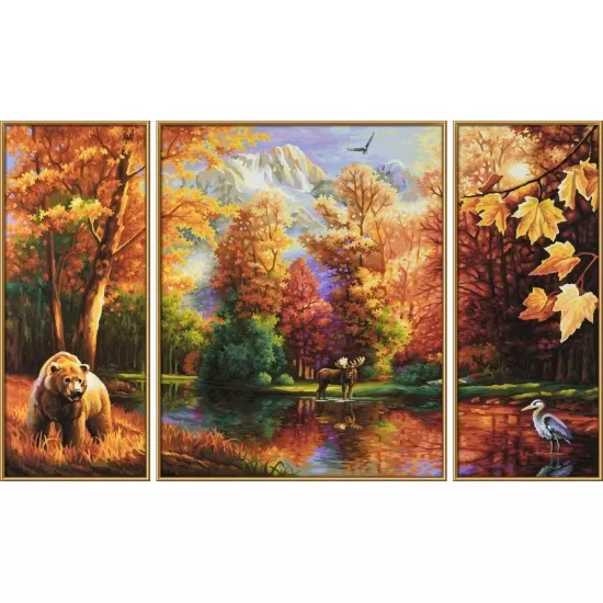 Kit 3 tablouri pictura pe numere Schipper - O vara indiana Kit 3 tablouri pictura pe numere Schipper - O vara indiana