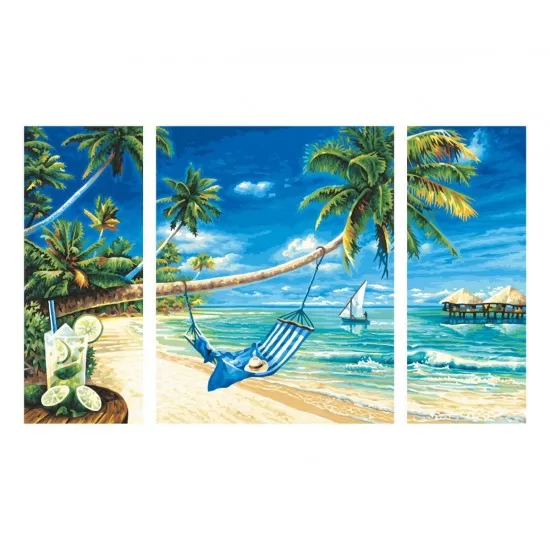 Kit 3 tablouri pictura pe numere Schipper - Pe plaja Kit 3 tablouri pictura pe numere Schipper - Pe plaja