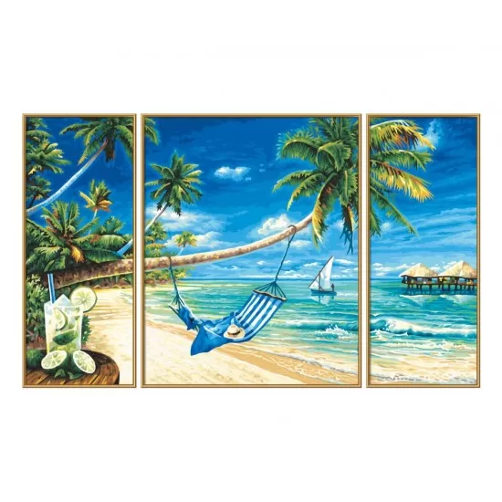 Kit 3 tablouri pictura pe numere Schipper - Pe plaja Kit 3 tablouri pictura pe numere Schipper - Pe plaja