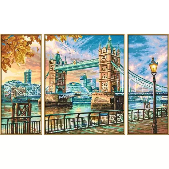 Set 3 tablouri pictura pe numere Schipper - Podul Tower Set 3 tablouri pictura pe numere Schipper - Podul Tower