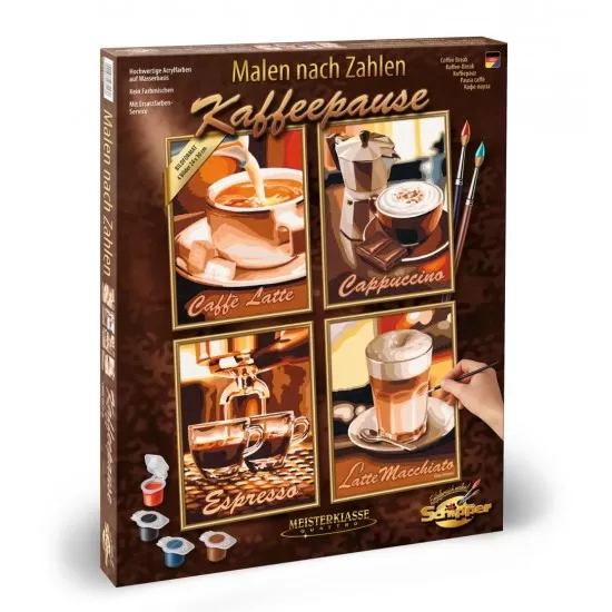Kit pictura pe numere Schipper Quatro - Pauza de cafea Kit pictura pe numere Schipper Quatro - Pauza de cafea