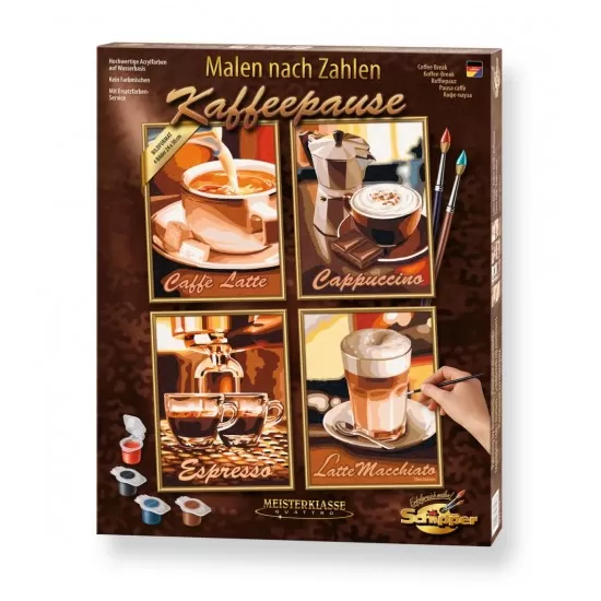 Kit pictura pe numere Schipper Quatro - Pauza de cafea Kit pictura pe numere Schipper Quatro - Pauza de cafea