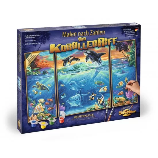 Kit 3 tablouri pictura pe numere Schipper - Viata marina Kit 3 tablouri pictura pe numere Schipper - Viata marina