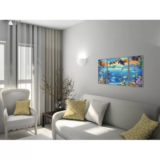 Kit 3 tablouri pictura pe numere Schipper - Viata marina Kit 3 tablouri pictura pe numere Schipper - Viata marina