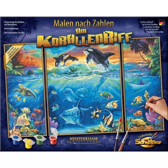 Kit 3 tablouri pictura pe numere Schipper - Viata marina Kit 3 tablouri pictura pe numere Schipper - Viata marina