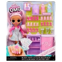 Set papusa cu accesorii L.O.L. Surprise! OMG Sweet Nails Kitty Cafe