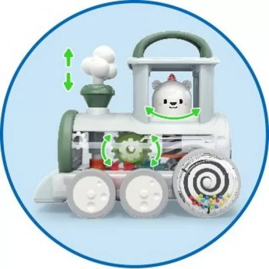 Jucarie bebelusi - Locomotiva cu mecanism STEAM Jucarie bebelusi - Locomotiva cu mecanism STEAM