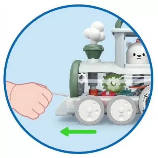 Jucarie bebelusi - Locomotiva cu mecanism STEAM Jucarie bebelusi - Locomotiva cu mecanism STEAM