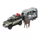 Masinuta Land Rover Majorette cu remorca pentru cai