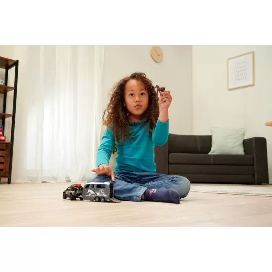Masinuta Land Rover Majorette cu remorca pentru cai