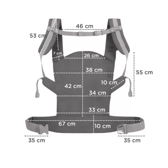 Marsupiu ergonomic Kinderkraft Nino, pana la 20 kg, Confetti Grey Marsupiu ergonomic Kinderkraft Nino, pana la 20 kg, Confetti Grey