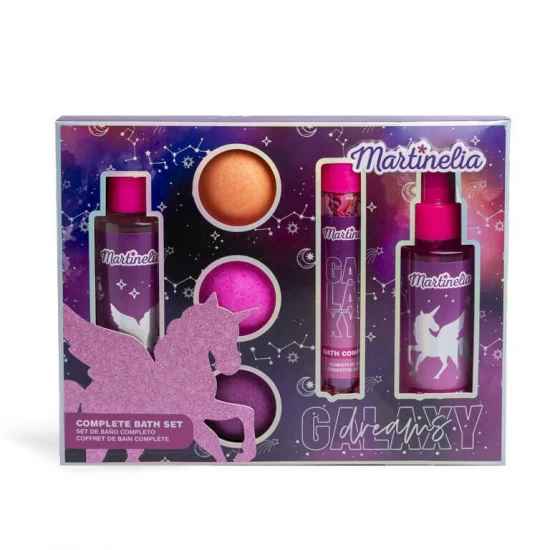 Set de baie pentru copii cu gel de dus, parfum de corp, confetti si 3 bombe de baie