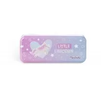 Trusa de machiaj in cutie de metal cu 3 compartimente Martinelia Little Unicorn 
