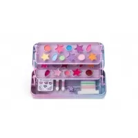 Trusa de machiaj in cutie de metal cu 3 compartimente Martinelia Little Unicorn 