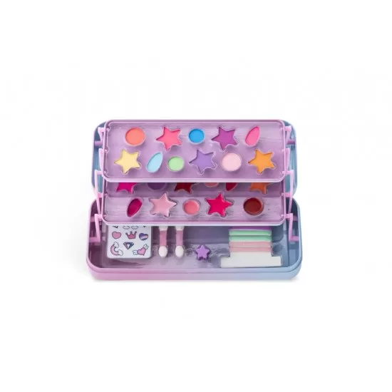 Trusa de machiaj in cutie de metal cu 3 compartimente Martinelia Little Unicorn Trusa de machiaj in cutie de metal cu 3 compartimente Martinelia Little Unicorn