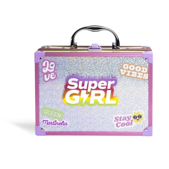 Trusa de machiaj cu oglinda led Martinelia Supergirl 