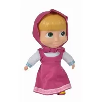 Papusa Masha 23 cm cu corp moale si hainute mov