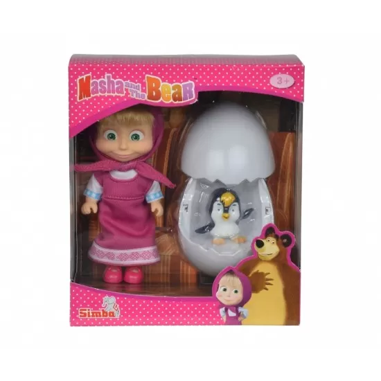 Papusa Masha cu pinguin Papusa Masha cu pinguin