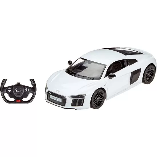 Masina cu telecomanda Audi R8 alb scara 1:14 Masina cu telecomanda Audi R8 alb scara 1:14