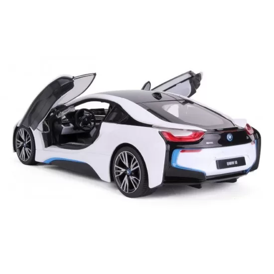 Masina cu telecomanda BMW I8 alb scara 1:14 Rastar Masina cu telecomanda BMW I8 alb scara 1:14 Rastar