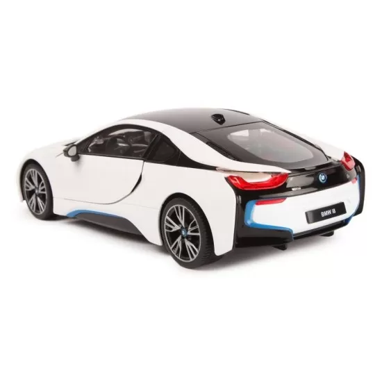 Masina cu telecomanda BMW I8 alb scara 1:14 Rastar Masina cu telecomanda BMW I8 alb scara 1:14 Rastar