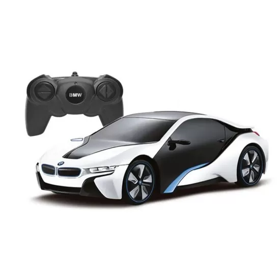 Masina cu telecomanda BMW I8 alba scara 1:24 Masina cu telecomanda BMW I8 alba scara 1:24