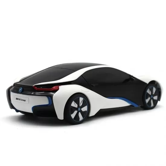Masina cu telecomanda BMW I8 alba scara 1:24 Masina cu telecomanda BMW I8 alba scara 1:24