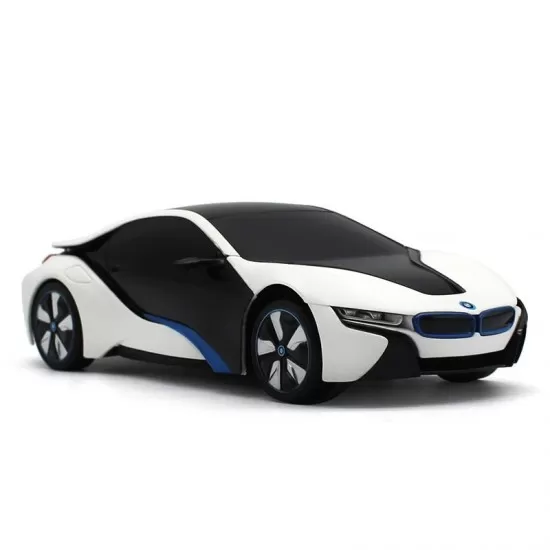 Masina cu telecomanda BMW I8 alba scara 1:24 Masina cu telecomanda BMW I8 alba scara 1:24