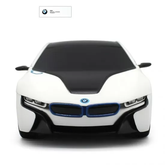 Masina cu telecomanda BMW I8 alba scara 1:24 Masina cu telecomanda BMW I8 alba scara 1:24