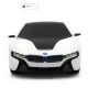 Masina cu telecomanda BMW I8 alba scara 1:24 Masina cu telecomanda BMW I8 alba scara 1:24