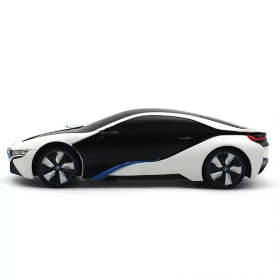 Masina cu telecomanda BMW I8 alba scara 1:24 Masina cu telecomanda BMW I8 alba scara 1:24