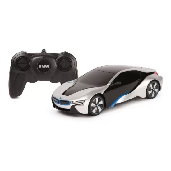 Masina cu telecomanda BMW I8 argintie scara 1:24 Masina cu telecomanda BMW I8 argintie scara 1:24