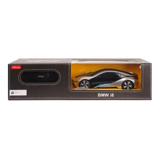 Masina cu telecomanda BMW I8 argintie scara 1:24 Masina cu telecomanda BMW I8 argintie scara 1:24