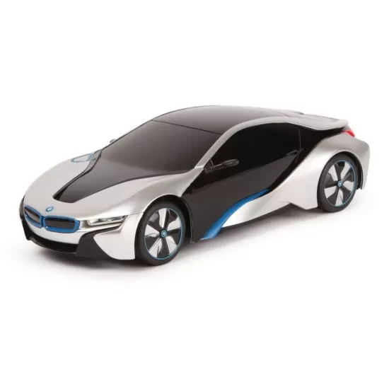 Masina cu telecomanda BMW I8 argintie scara 1:24 Masina cu telecomanda BMW I8 argintie scara 1:24