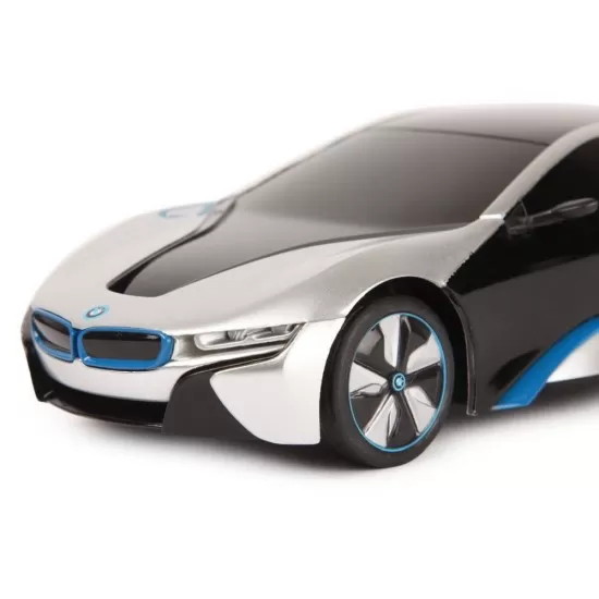 Masina cu telecomanda BMW I8 argintie scara 1:24 Masina cu telecomanda BMW I8 argintie scara 1:24